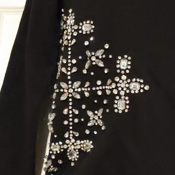 Hemant & Nandita Womens Black Handmade Blingy Sparkly Crystals Sweatshirt XS - Picture 6 of 14